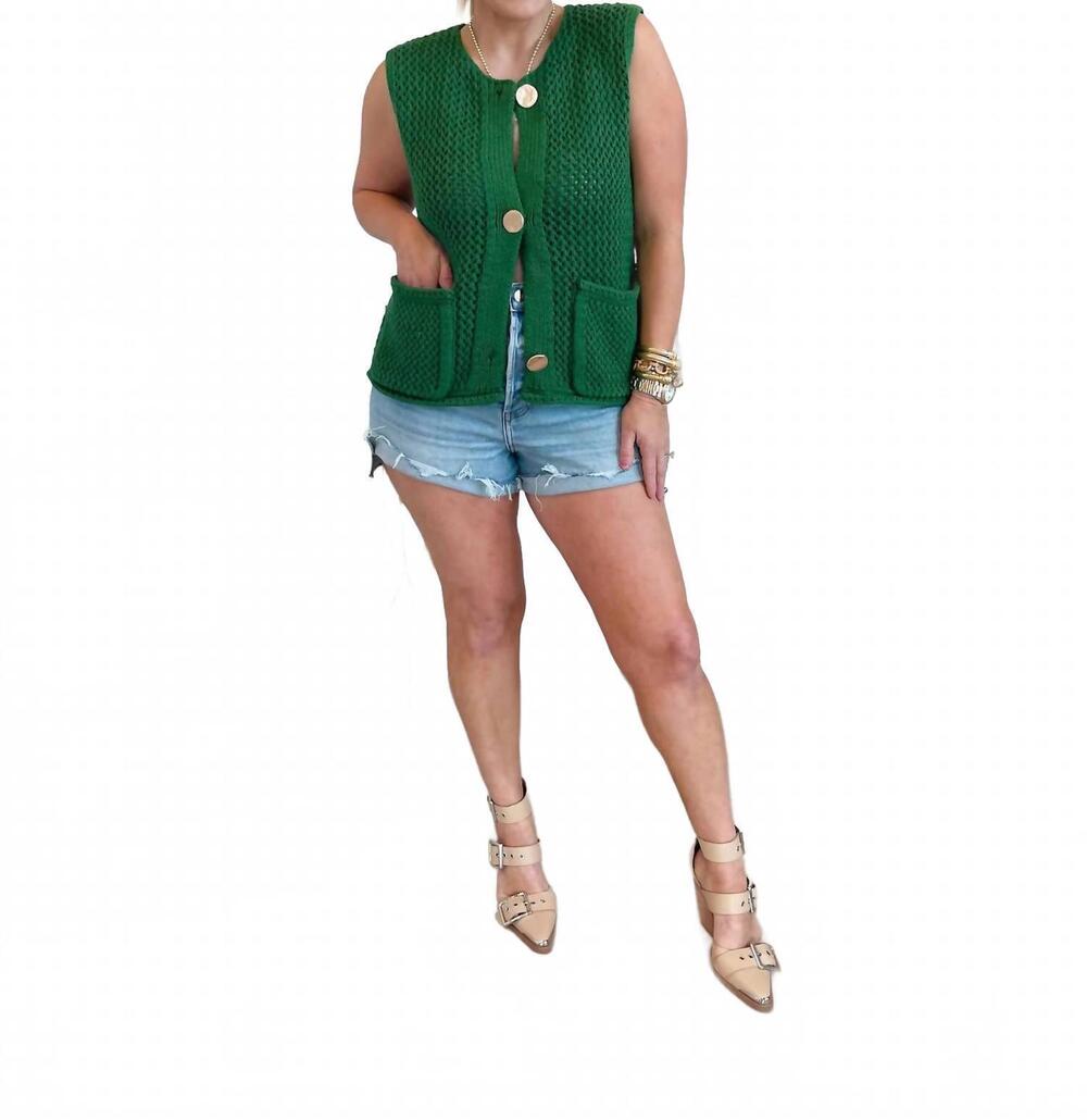 NEW DELUC anafi knit sleveless vest in green